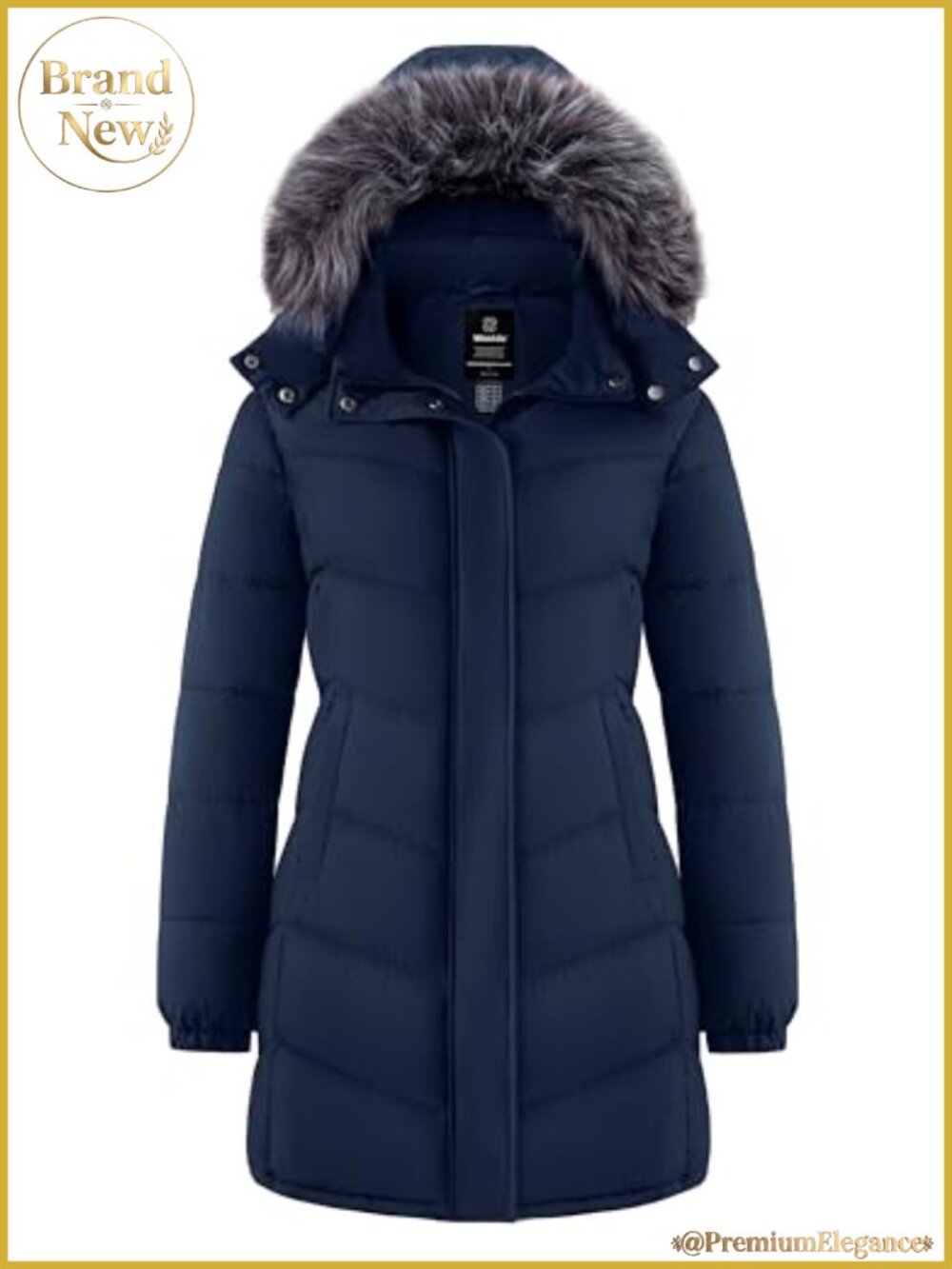 Women's Quilted Puffer Jacket Long Hooded Insulated Winter Coat